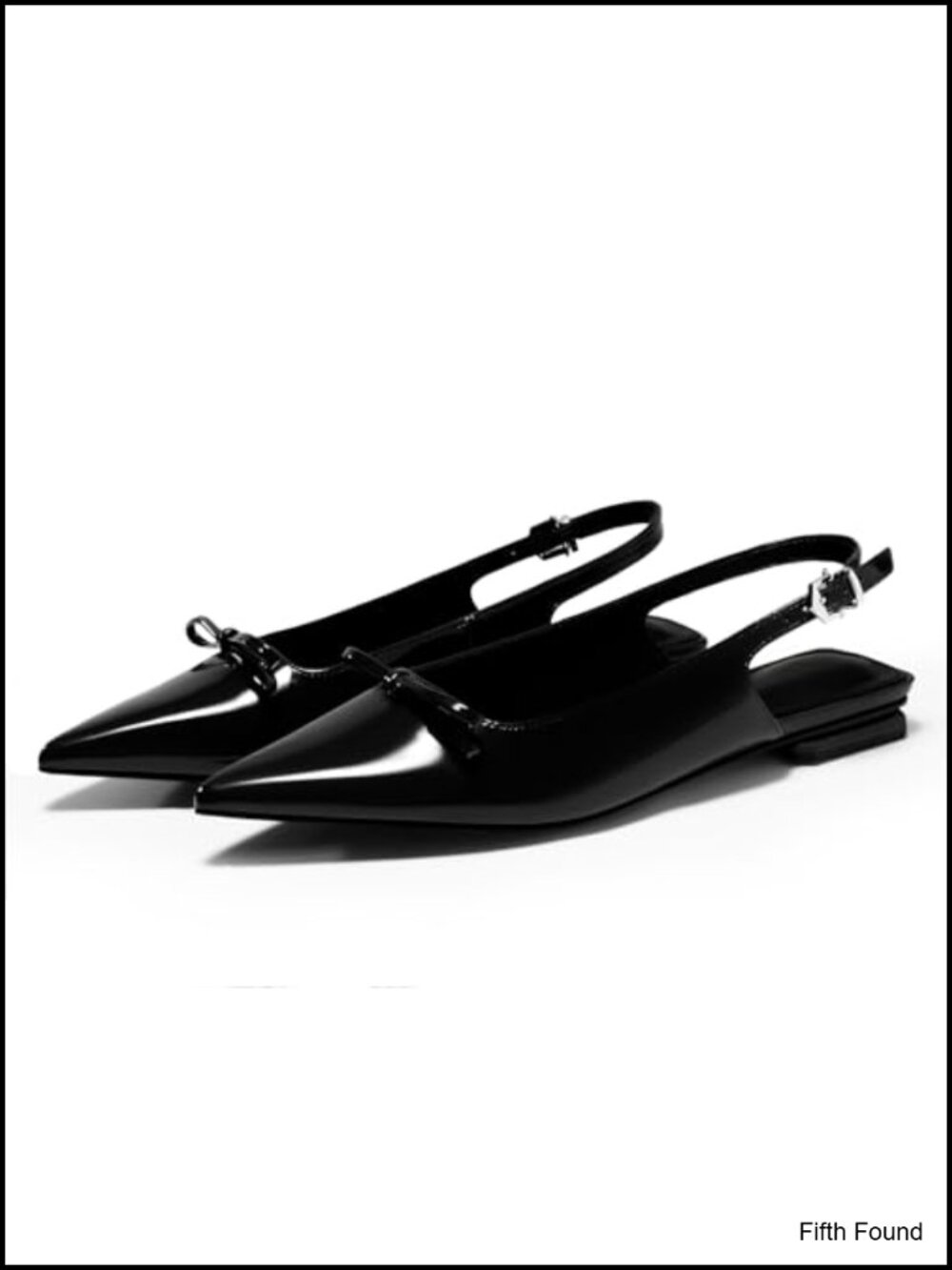 Slingback Flats Pointed Toe Bow Ballet Low Heel Work Shoes